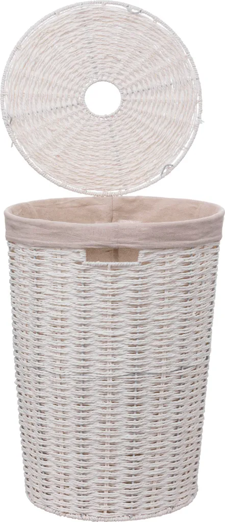 Panier à linge rond 40L Vannerie blanc par 5 Five Simply Smart - 2