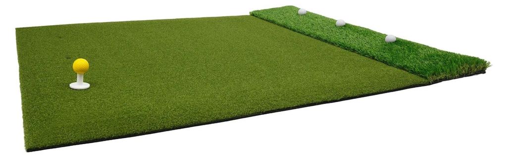 Golf Abschlagmatte - Trainingsmatte - 6 Tee-Positionen - Für innen und außen - Kunststoff - Grün