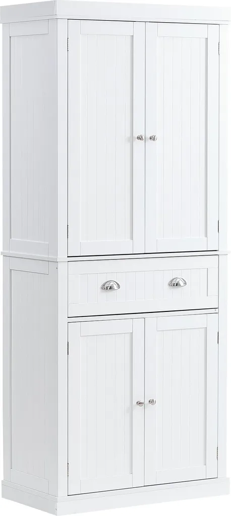 Armoire de ménage pour cuisine et buanderie blanche, stockage 183 cm
