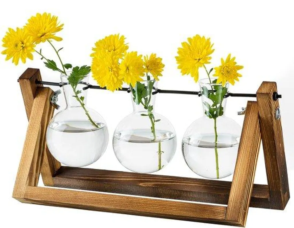 Support bouturage vintage pour cultiver sans terre sur petit bureau