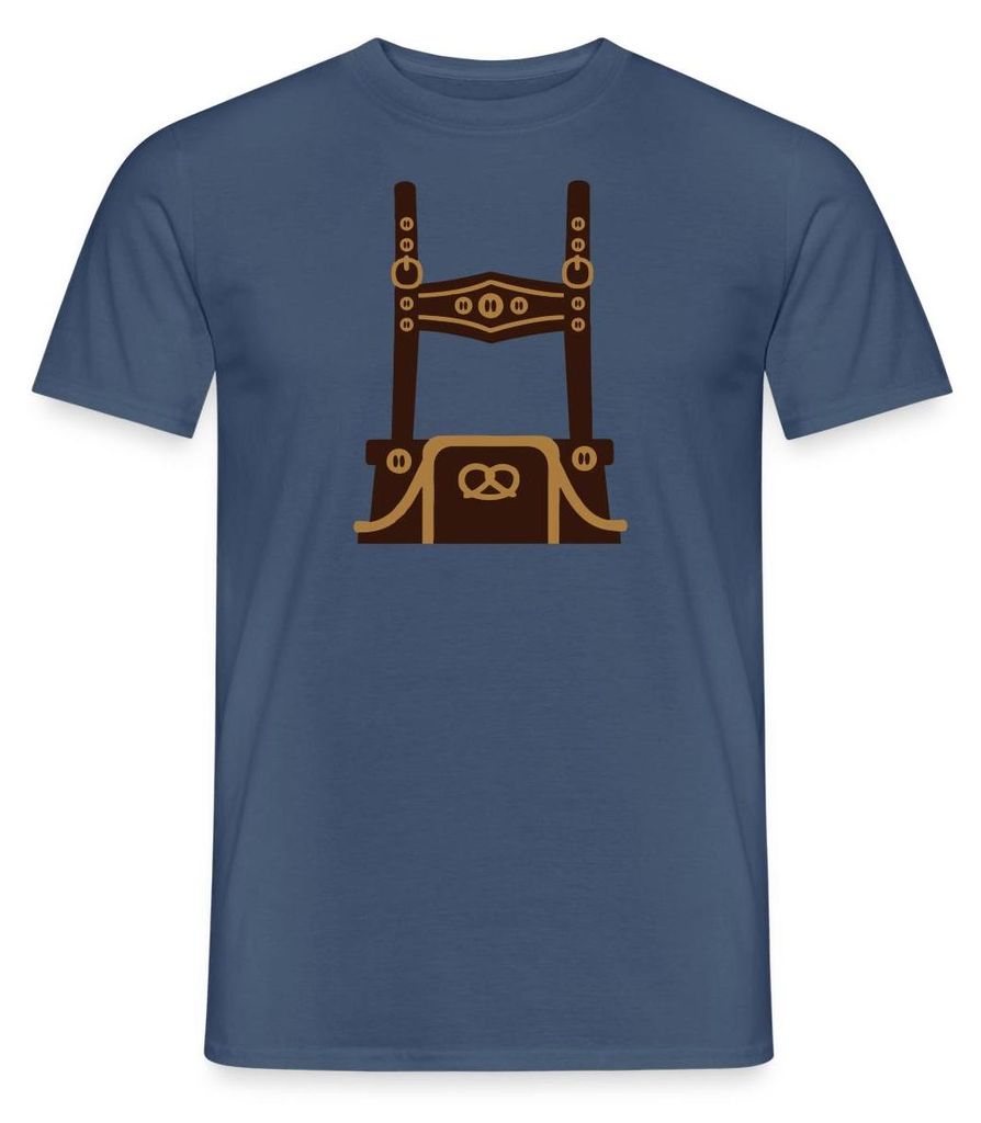 Spreadshirt Lederhosen Tracht Outfit Männer T-Shirt, S, Dunkles Denimblau