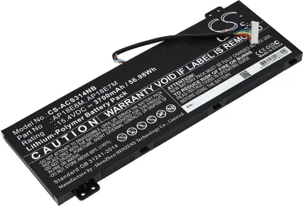 Akku für Acer Predator Helios 300 PH315 Li-Pol 15,4 Volt 3700 mAh schwarz.