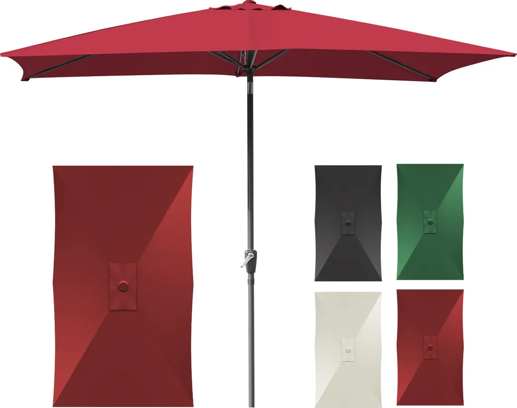 Ombrellone Hengda Rettangolare 1,4x2,1m Rosso - Qualità per Balcone