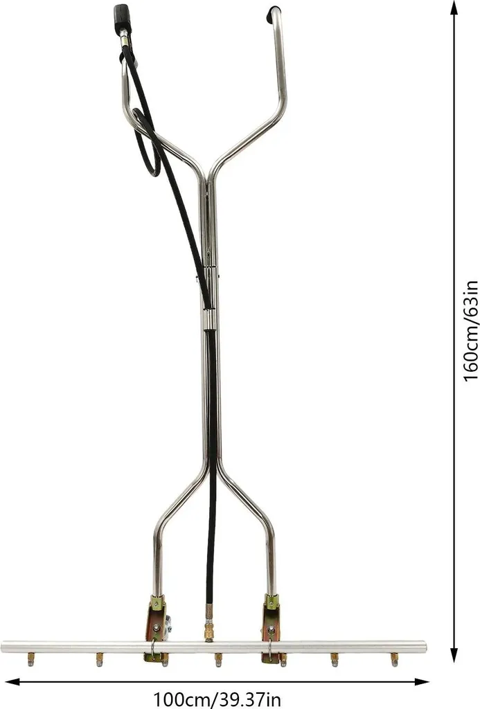 Nettoyeur de surface haute pression 7 buses - Balai à eau 100 cm argenté - 3