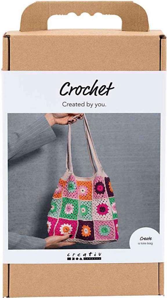 Creativ company hobby set häkeln, Tasche, bunt, creme, 1 Box