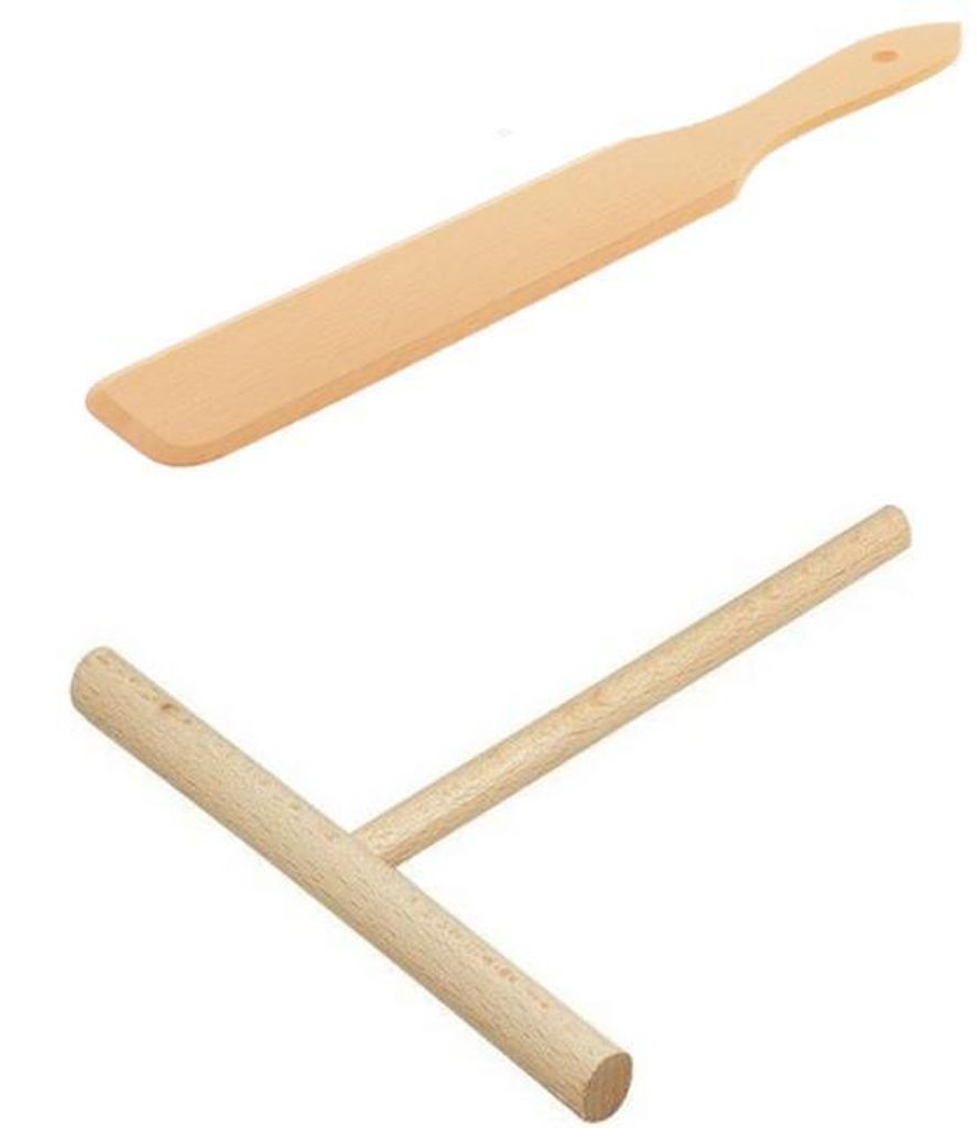2 tlg. Set Crepes Verteiler und Wender aus Buchenholz Produktbild 