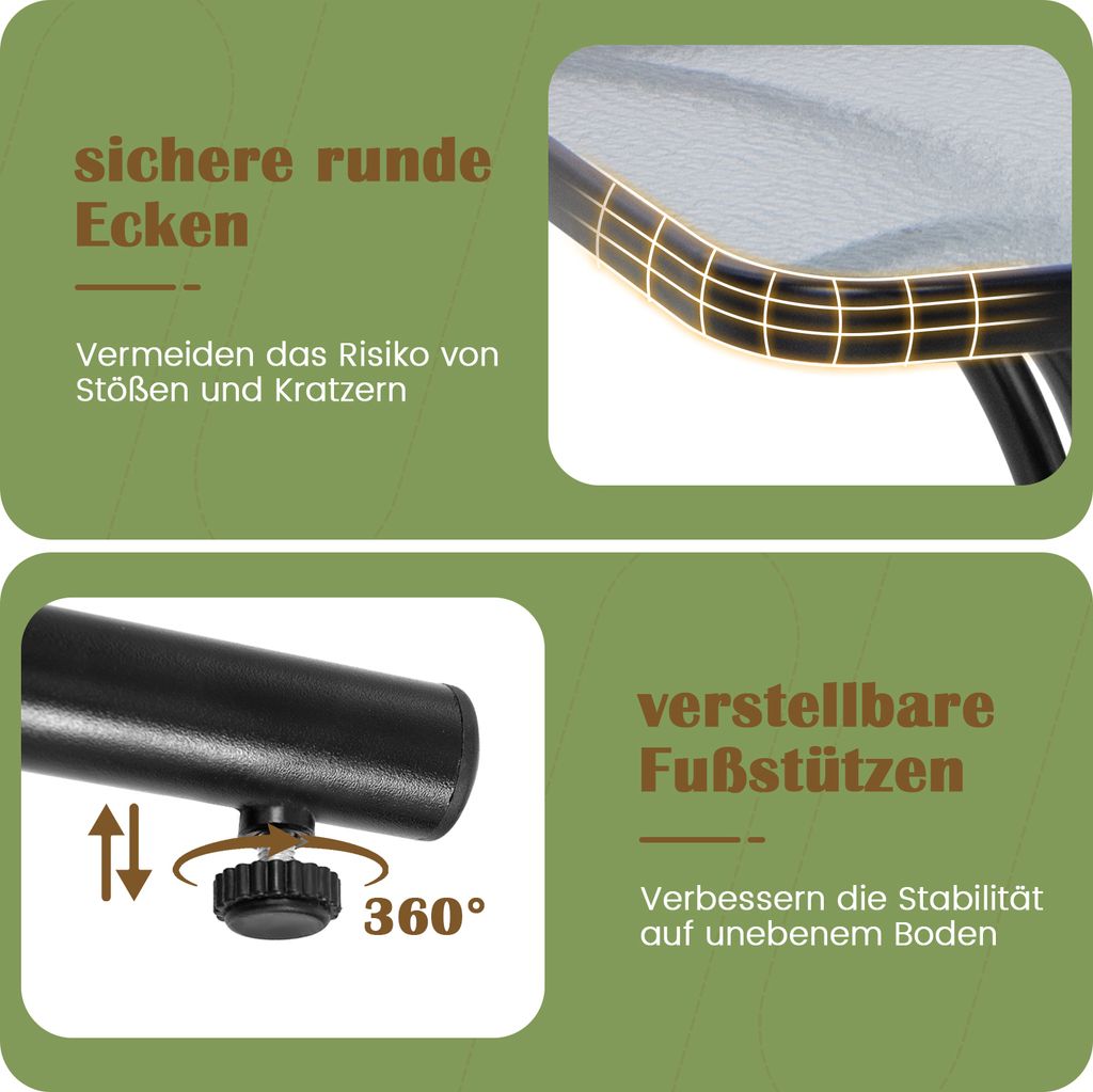 GOPLUS Gartentisch Metall, 50cm Beistelltisch Outdoor mit Produktbild 6
