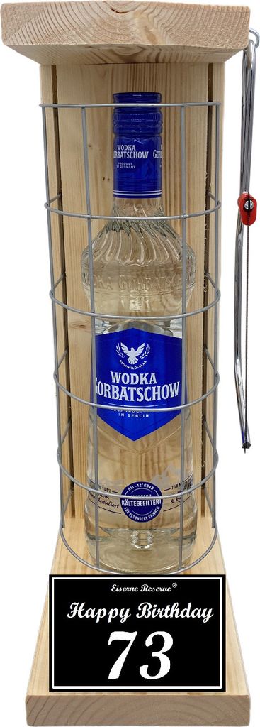 Wodka - 73 Happy Birthday - Eiserne Reserve Gitterkäfig Geschenk 73. Geburtstag