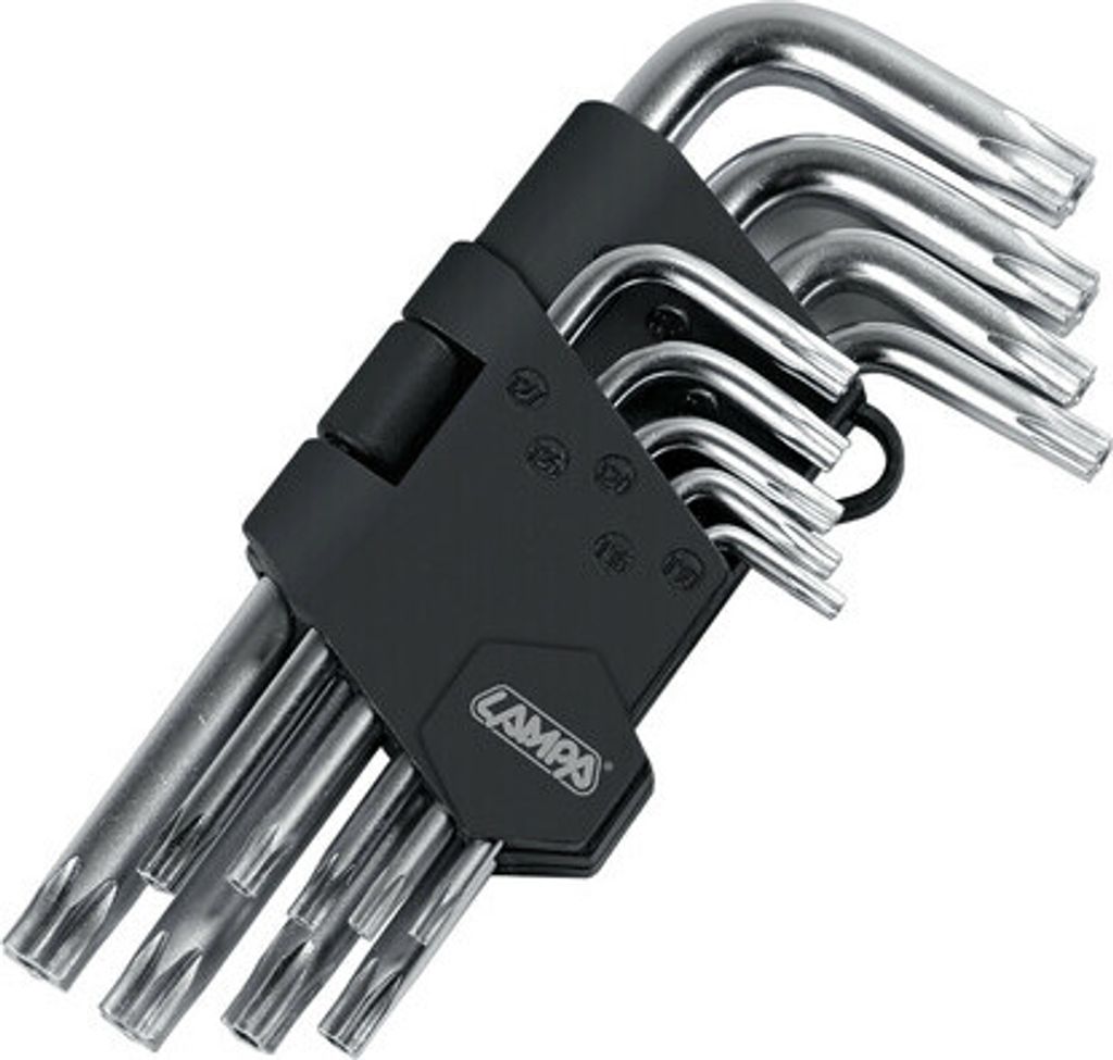 Lampa Set mit 9 Torx-Schlüsseln aus Chrom-Vanadium-Stahl mit Nickel-Finish