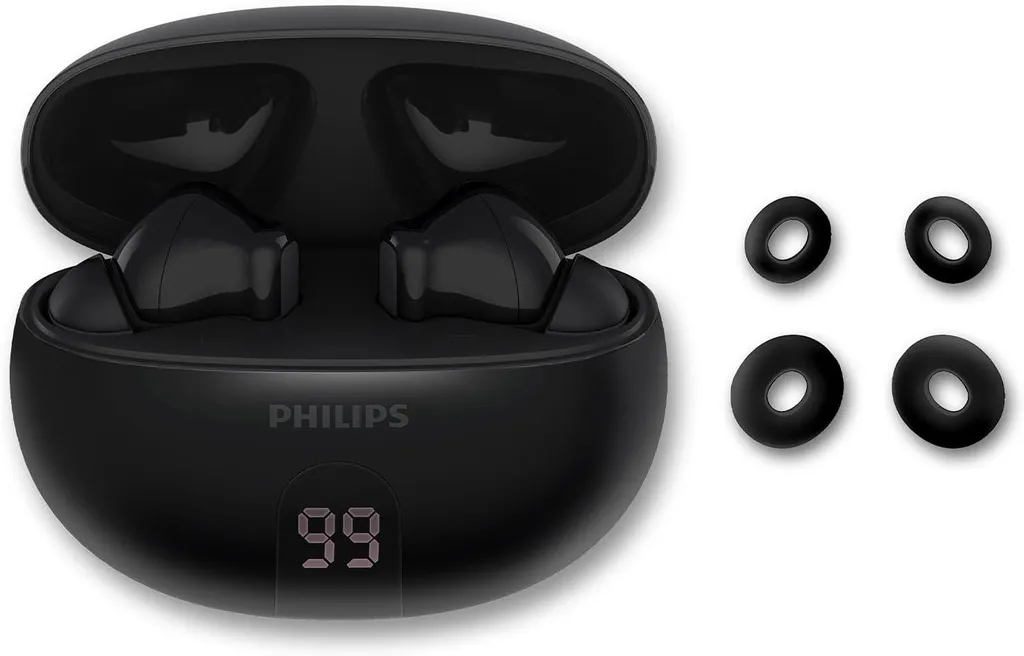 Philips TAT2520BK True Wireless In-Ear Bluetooth Ohrhörer mit Geräuschunterdrückung, Klaren Anrufen, Dynamischem Bass, IPX4, Lade-Case, Sport & Alltag