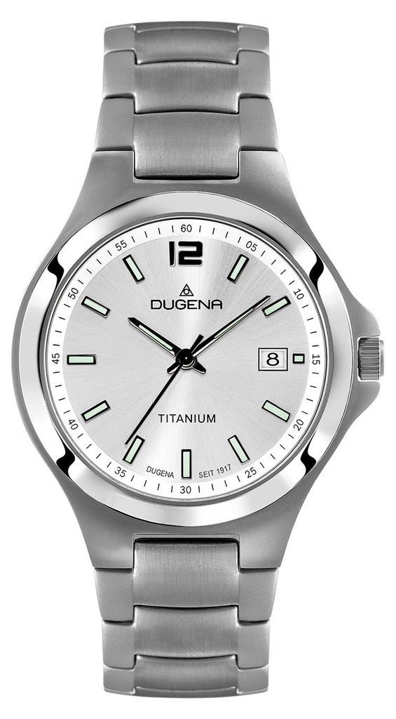 Dugena Herren-Armbanduhr Titan, Quarz, Titangehäuse, Produktbild 