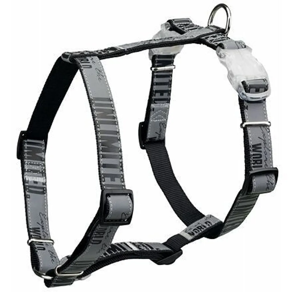 Imbracatura Trixie EXPLORE con lampeggiatore, nero/riflettente - VENDUTO Taglia: L-XL:petto:75-120cm/25mm