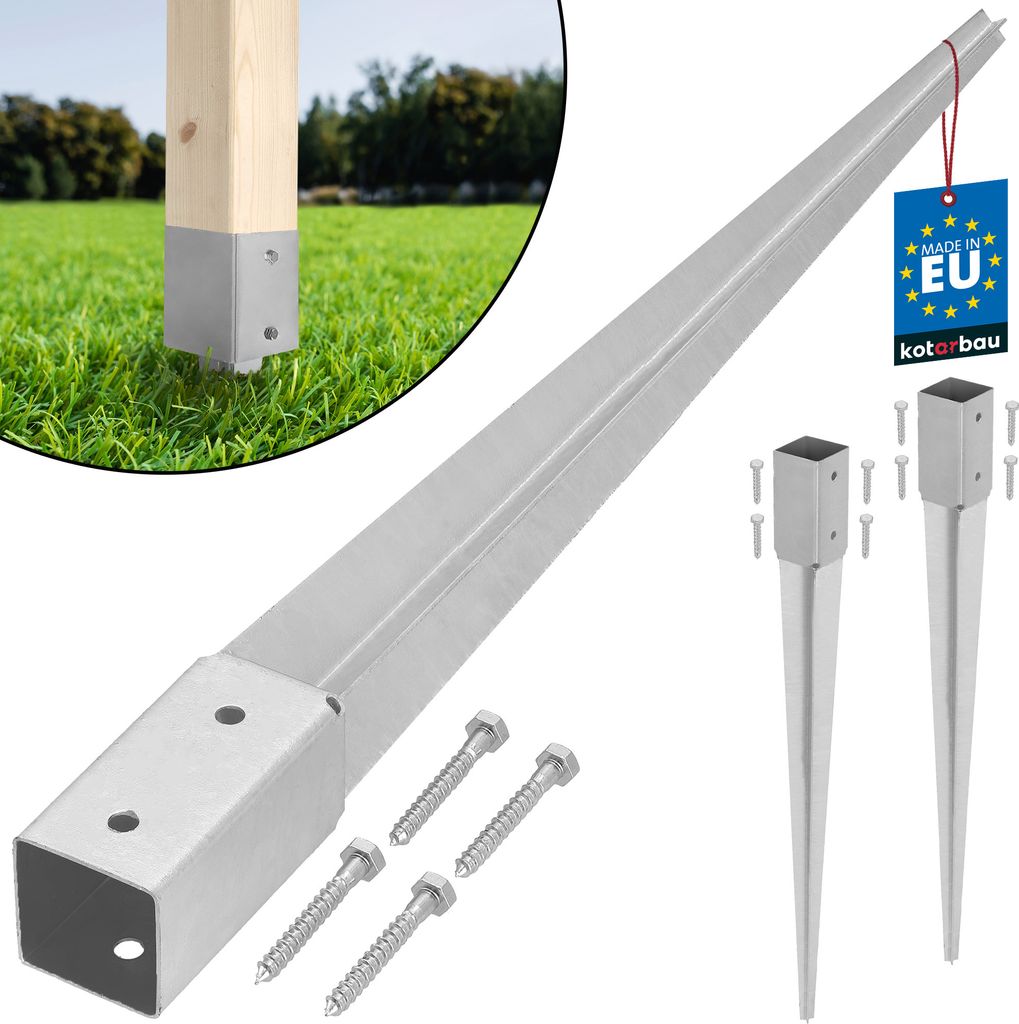 KOTARBAU® 2er Set Einschlaghülse 600 mm Pfostenträger zum Produktbild 