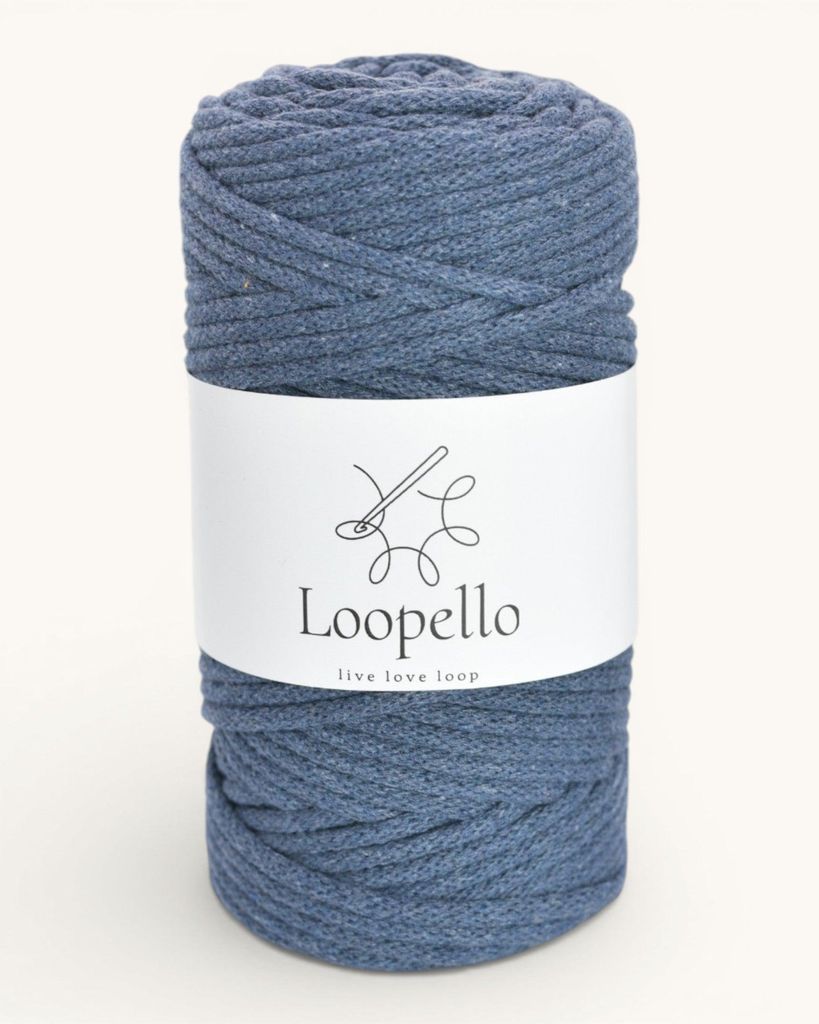 Loopello Baumwollkordel Classic 5 mm 100 m – Jeansblau Produktbild 