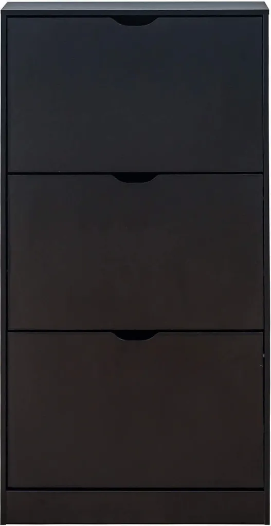 Meuble chaussures gain de place 119x60 cm noir mat en MDF Rebecca Mobili