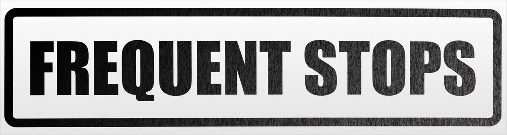 Kiwistar Frequent Stops Magnetschild Schild magnetisch - 45cm Schwarz - reflektierend - Magnetfolie für Auto PKW Kfz