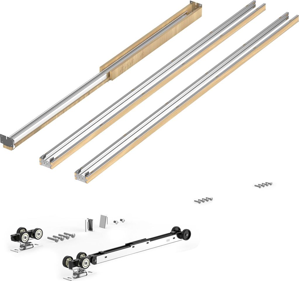 SucceBuy Schiebetürrahmen Set für Türen 610–762mm (B) 2032mm (H) aus Stahl