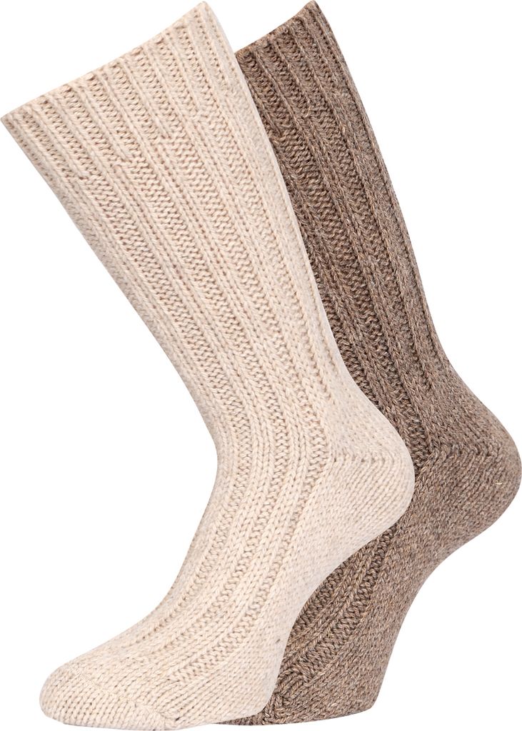 KB Alpaka Socken warme Wollsocken Wintersocken Damen Herren 2 Paar braun 47-50