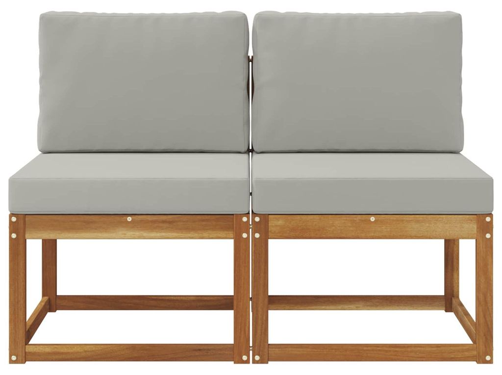 "Rabatt 2026"2 Stück Outdoor Mittelsofa Massivholz Akazie Natur - Gartensofas GermanyMöbel53751