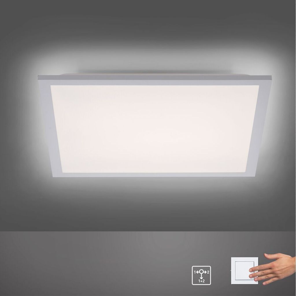 JUST LIGHT LED Panel FLAT Flaches Deckenpanel Wohnbereich, z.B. Wohnzimmer, Schlafzimmer, Esszimmer, Flur, Büro-/Arbeitszimmer 12201-16, 12204-16