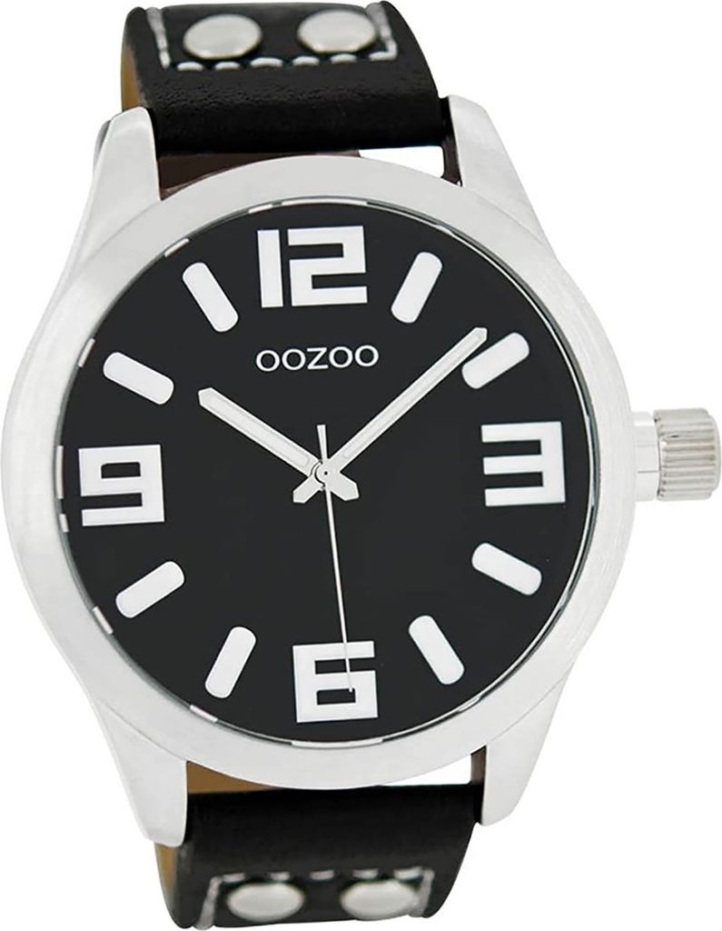 Oozoo Leder Damen Uhr C1054 Analog Quarzuhr Armband schwarz Timepieces D2UOC1054A