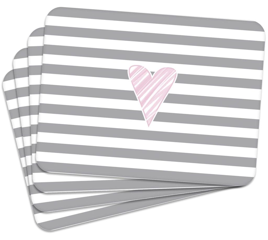 MG Design Set aus 4 Kork-Platzsets - Heart 3 - 30 x 40 cm - Produktbild 