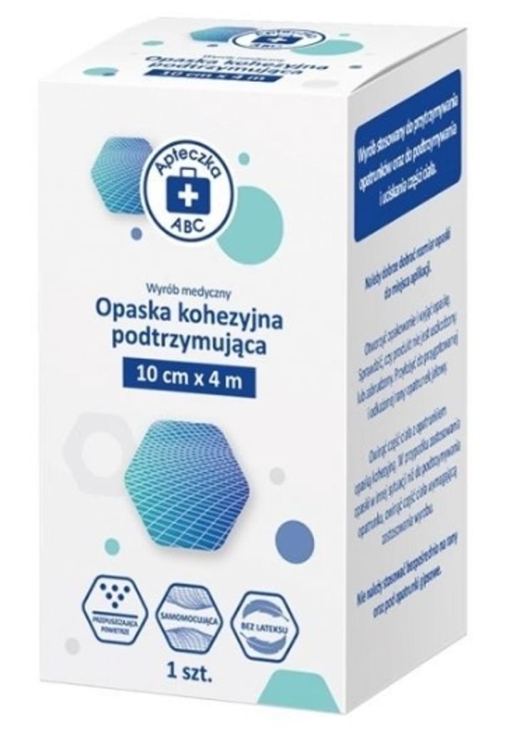 Apteczka ABC Kohezyjna opaska podtrzymująca 10 cm x 4 m, 1 sztuka