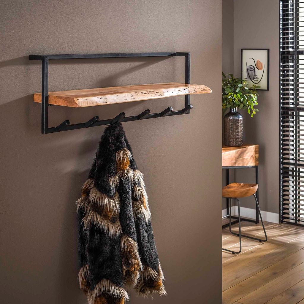Hoyz – Edge-Garderobe mit 6 Haken – Grau – Wandgarderobe Produktbild 