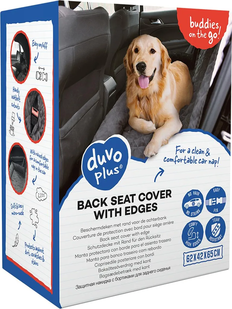 Couverture Duvo+ noire imperméable et résistante pour siège de voiture
