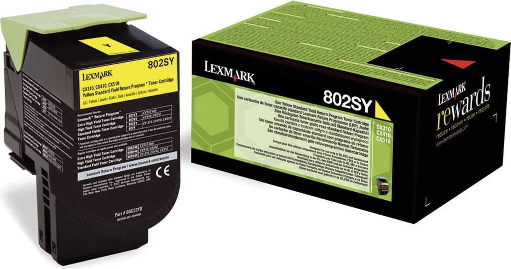 Lexmark 802SY, 2000 stron(y), Żółty, 1 szt. Zdjęcie produktu 