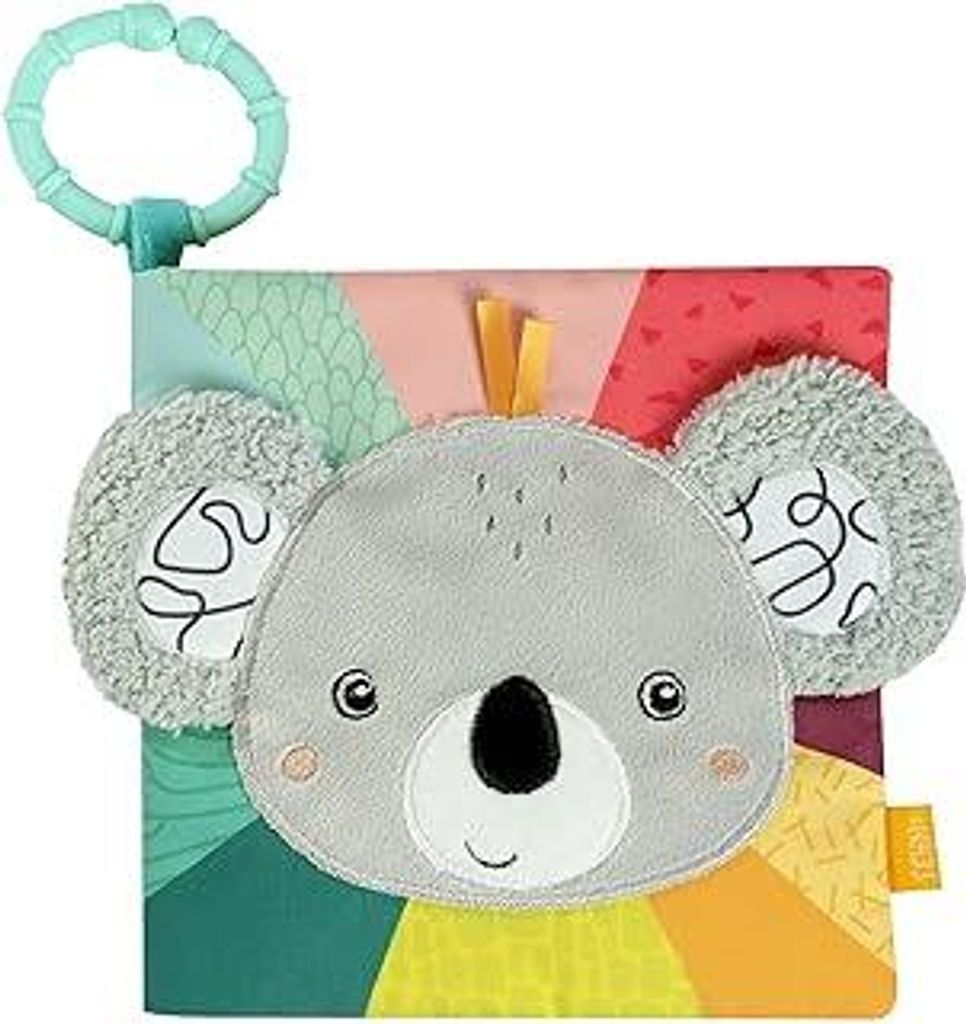 Fehn Stoffbuch Koala – Baby Fühlbuch aus Stoff mit Tier-Motiven: Knisterbuch zum Fühlen, Greifen und Staunen – zum Aufhängen für Kinderwage...