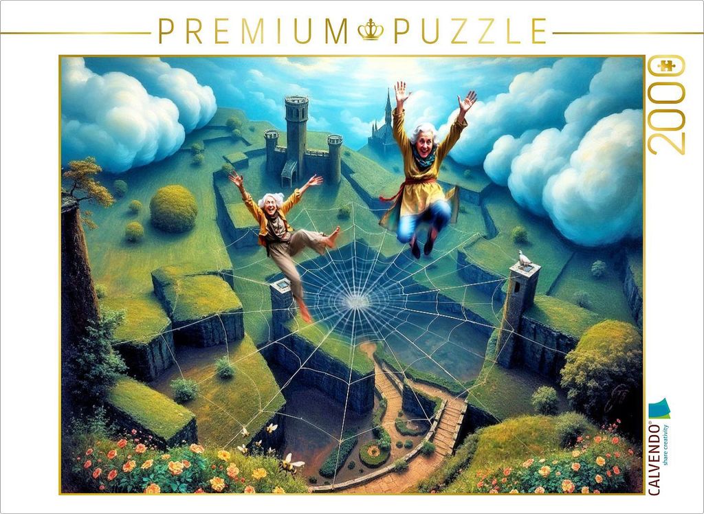 CALVENDO Puzzle Große Sprünge machen | 2000 Teile Lege-Größe 90x67cm Foto-Puzzle für glückliche Stunden