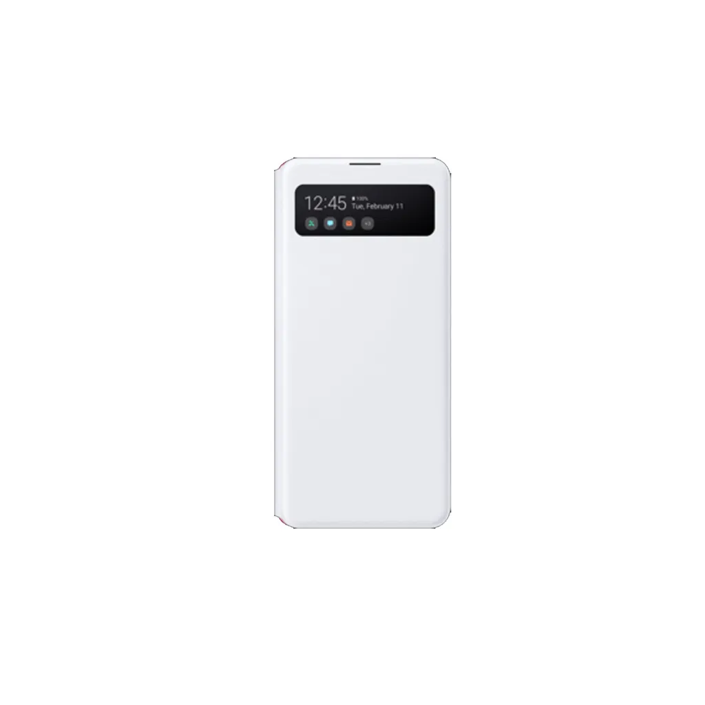 Protection Intégrale Samsung Galaxy A41 Étui S View Wallet Blanc Pratique