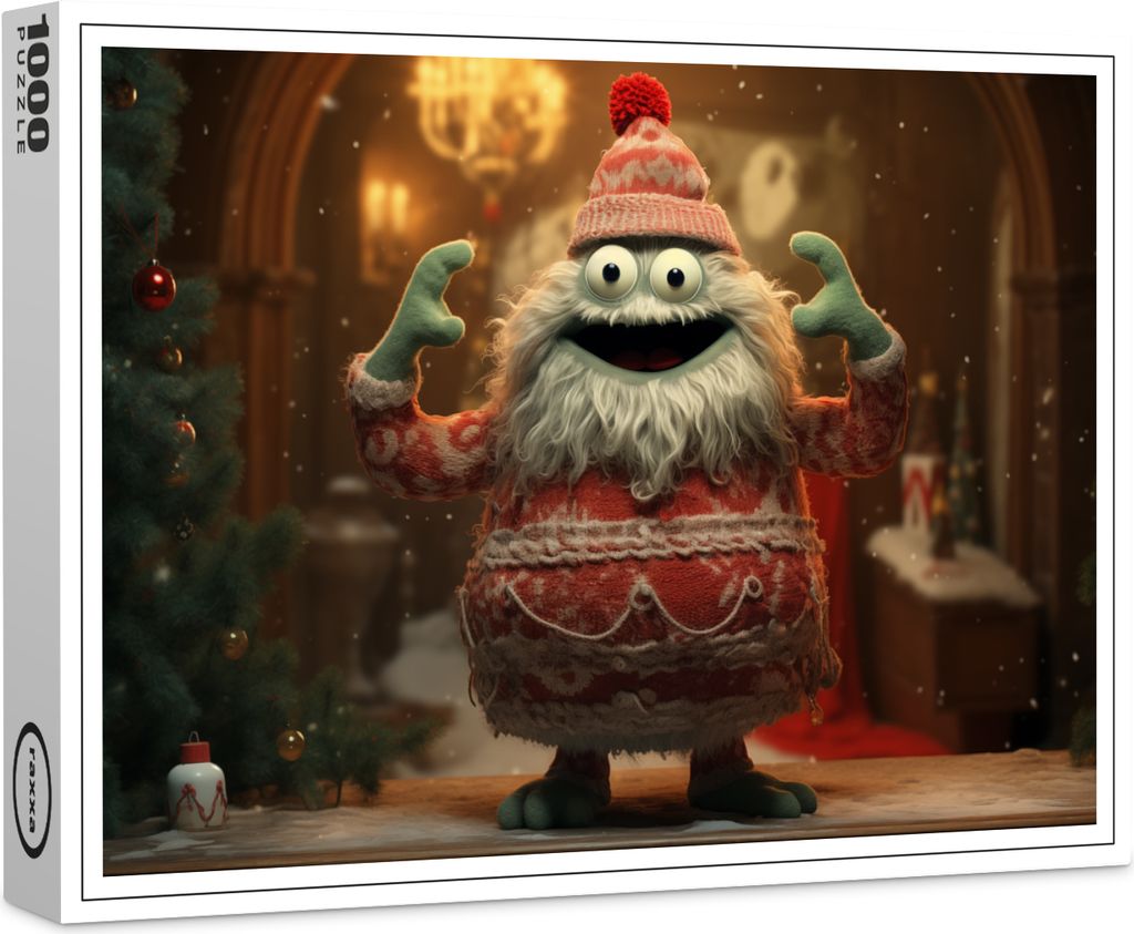 raxxa Premium-Puzzle "Verspielte Whimsical Monster zur Weihnachtszeit Motiv 9", 1000 Teile