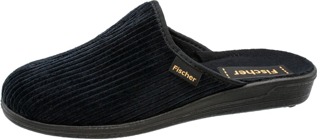 Fischer Herren Hausschuh Cord Pantoffel 204230, Größe:47 EU, Farbe:Blau