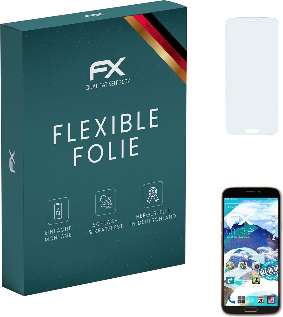 atFoliX FX-ActiFleX 3x Schutzfolie kompatibel mit Doro 8080 Folie