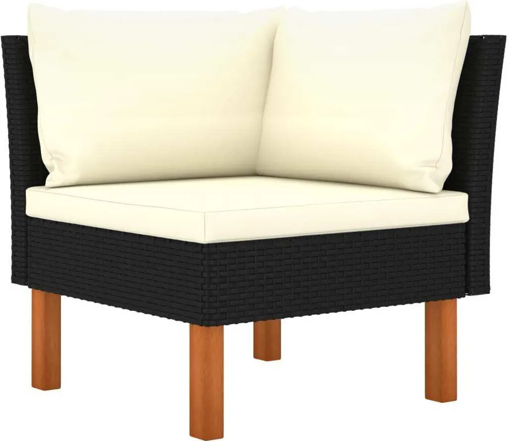 Set 2 Divani Angolari Componibili: Poly Rattan e Legno Eucalipto - 2