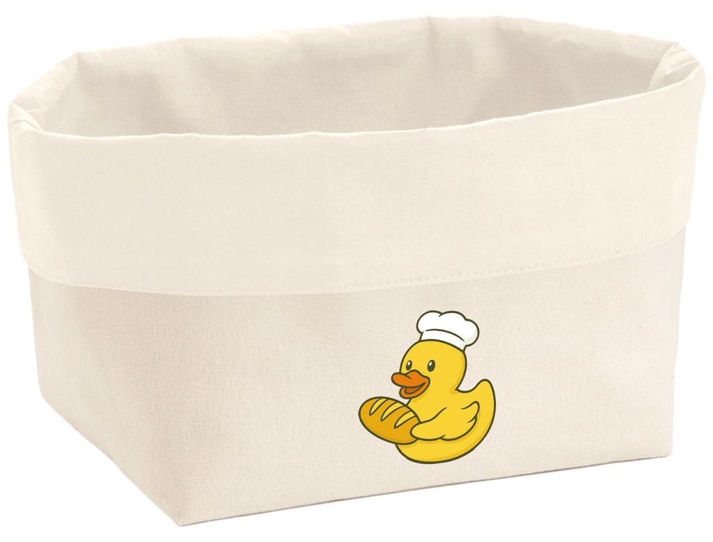 Huuraa Organizer Quietscheente Bäckerei Comic Gummiente 8 Liter Large Canvas Baumwolle Utensilo Geschenkidee