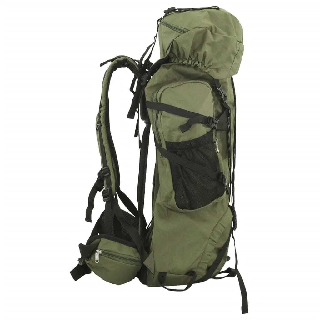 vidaXL Sac à dos de randonnée vert armée 60 L en tissu Oxford robuste