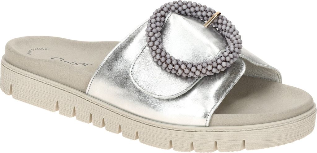 Gabor 83.745 Damen Pantoletten - Pantolette silber Freizeit NEU