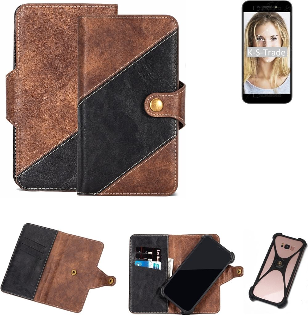 K-S-Trade Handy Hülle Schutz Hülle Schutzhülle Bookstyle Case kompatibel mit Doogee X11 Handy Cover Hülle Schutztasche 1x