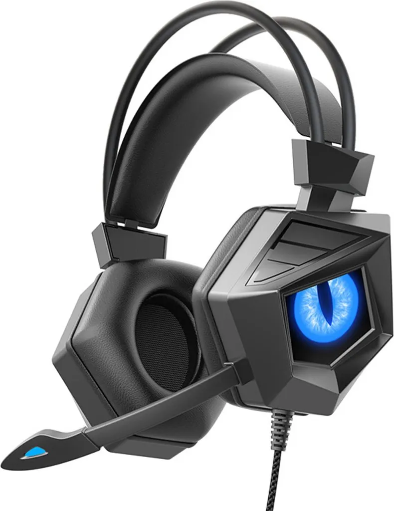 Casque de jeu USB VBESTLIFE avec Micro Anti-Bruit et Lumière RGB Bleu