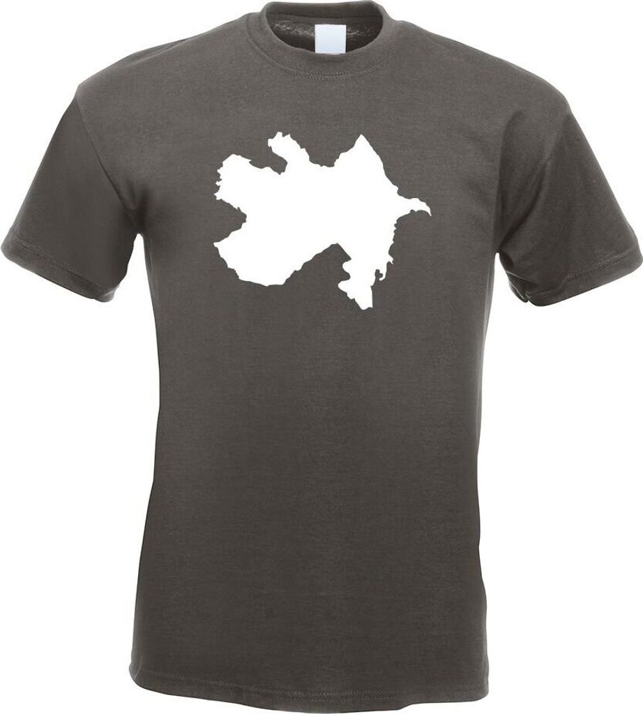 Kiwistar - T-Shirt - Graphit - Aserbaidschan Umriss Herren Funshirt Bedruckt Design Sprüche Spruch Motive - mit Motiv Bedruckt - Funshirt Design -...