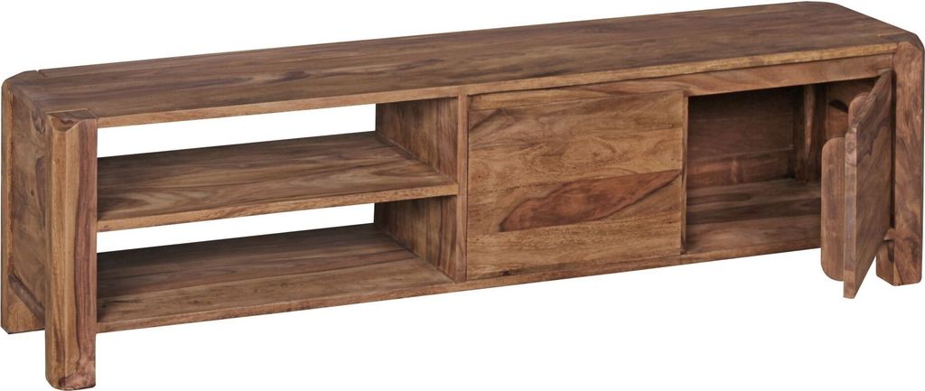 tinkaro Lowboard rechteckig MUHARREM Massivholz Sheesham TV-Board Braun