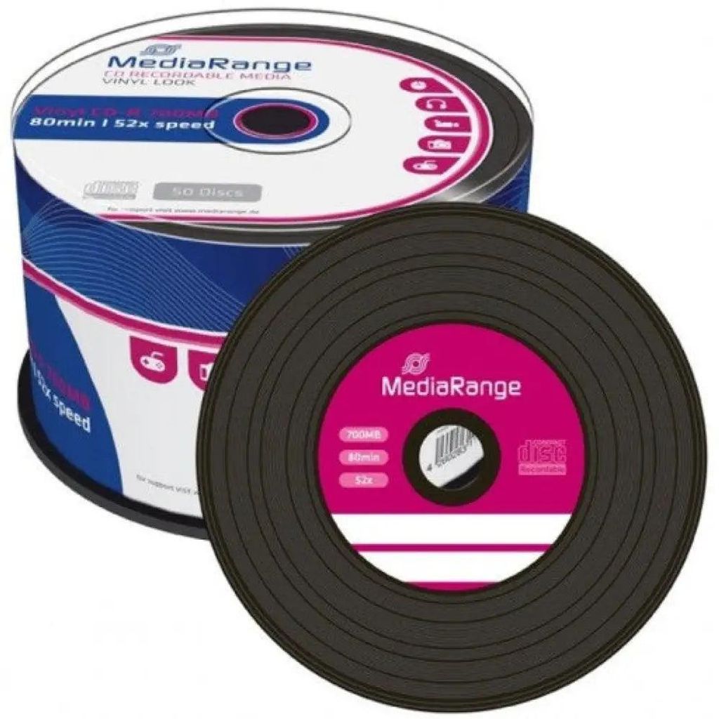 MediaRange Vinyl CD-R 700MB, 52-fach, schwarze Produktbild 