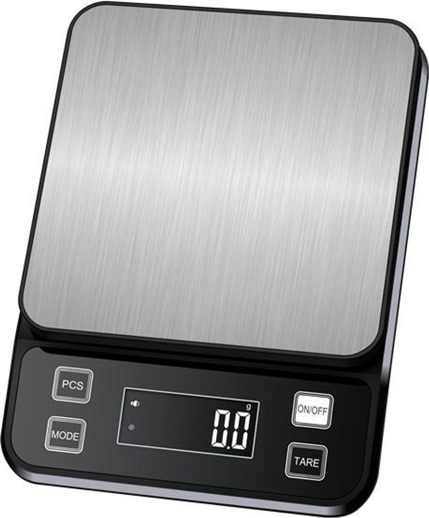 INF Digitale Küchenwaage, wasserdicht, mit Rückwaage 3kg/0,1g
