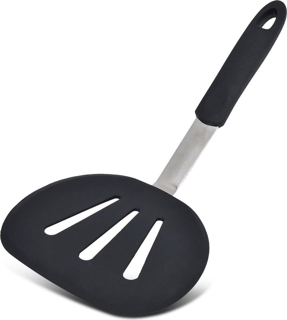 Breiter Runder Silikon Pfannenwender Breit, Flexibler Pfannkuchenwender, Spš¹lmaschinenfester Pfannenwender Gro? zum Braten, Kochen, Backen, Pfan...