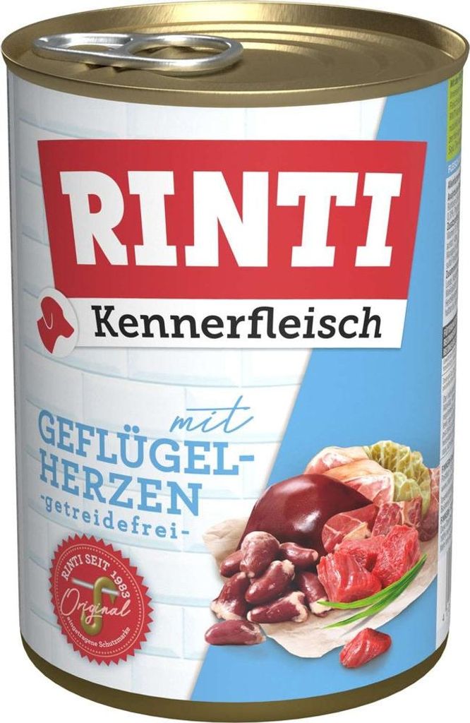 Cuori di pollo RINTI Kennerfleisch - cibo umido per cani - Immagine del prodotto 