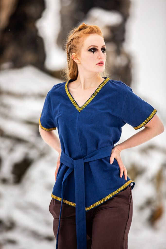 Wikinger Tunika Damen Blau "Matilda" XXL Produktbild 