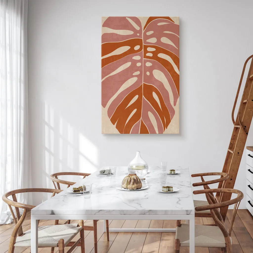 Quadro Camera Da Letto Decorazioni Parete 3D Foglie Tropicali In Legno - Set Di 3, Design Geometrico Boho, Per Soggiorno, Camera E Ufficio Decorazione Foglie Tropicali